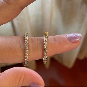 Gorgeous 14k diamond hoops